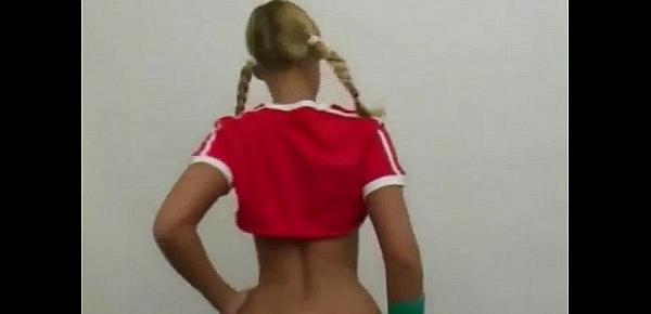  Swedish football babe teasing in uniform